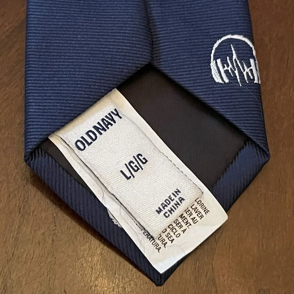 Old Navy Blue 100% Polyester Men’s Neck Tie Made In China